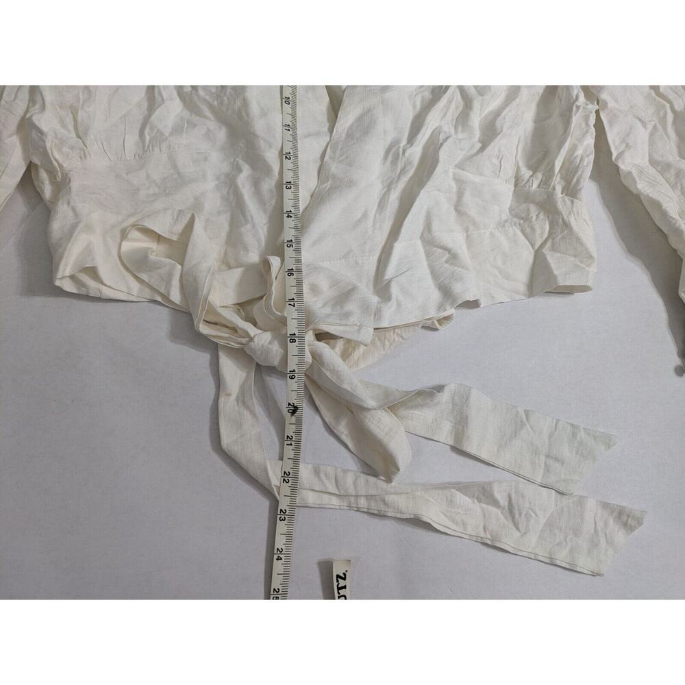 Chicwish Top Women's Small White Ivory Crop Top Tie Strap Blazer Wrapped NWT‎ - Picture 5 of 9